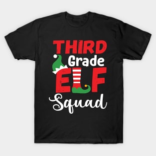 Cute Third Grade Elf Squad Teacher Christmas T-Shirt